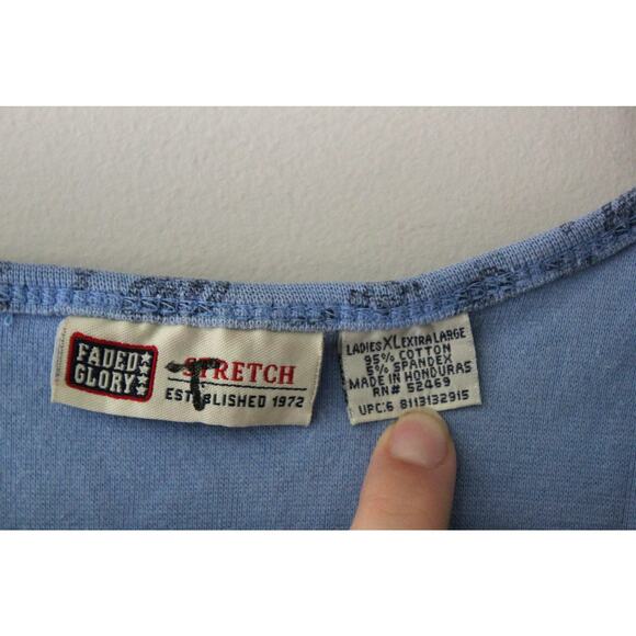 Vintage Faded Glory Baby Blue Paisley Print Womens Cotton Tank XL - Picture 2 of 6